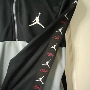 Jordan Black and Gray Kids half zip Hoodie